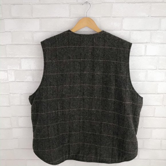 Woolrich Teton Herringbone Check Fleece Wool Vest - Picture 3 of 7